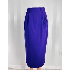 DELICIA Women’s Vintage Purple 100% Wool Midi Skirt Sz 6